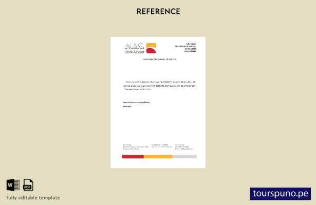 lista para imprimir plantilla de referencia de cierre del banco Albilad de Arabi